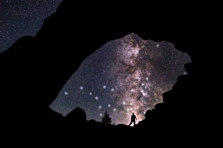 Milky Way, north window at Arches National Park, Utah.
